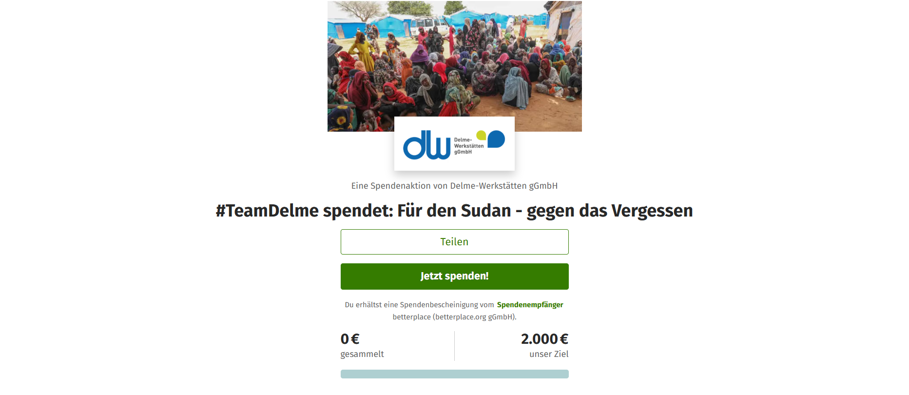#TeamDelme spendet für den Südsudan/Welthungerhilfe