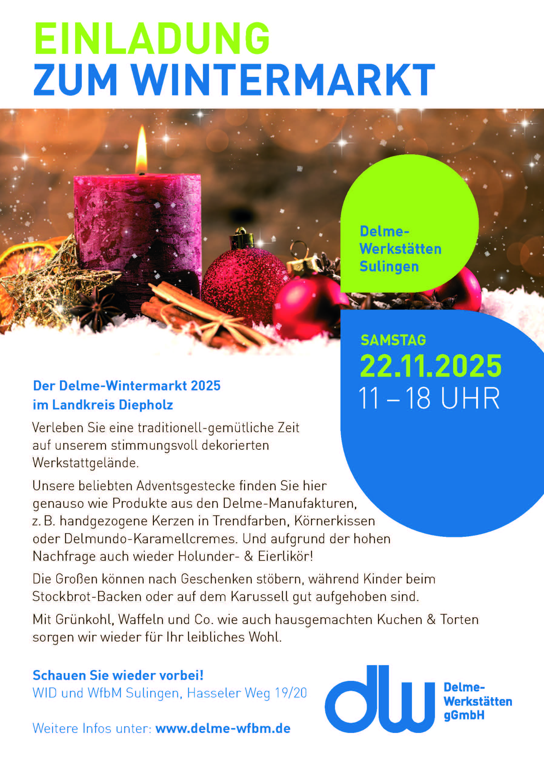 Auch im Jubiläumsjahr: Der Wintermarkt in Sulingen - am Hasseler Weg 19/20, von 11 bis 18 Uhr